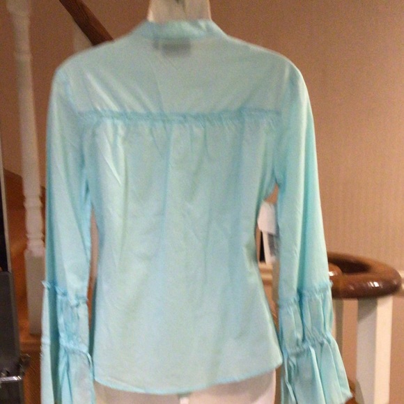 NWT long sleeve boho shirt with sequence and pearl design - Picture 5 of 6